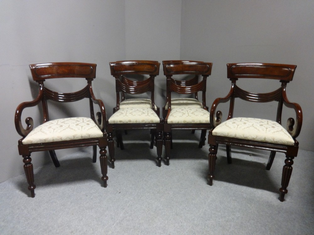 Excellent Set of Six William 4th Mahogany Dining Chairs View II
