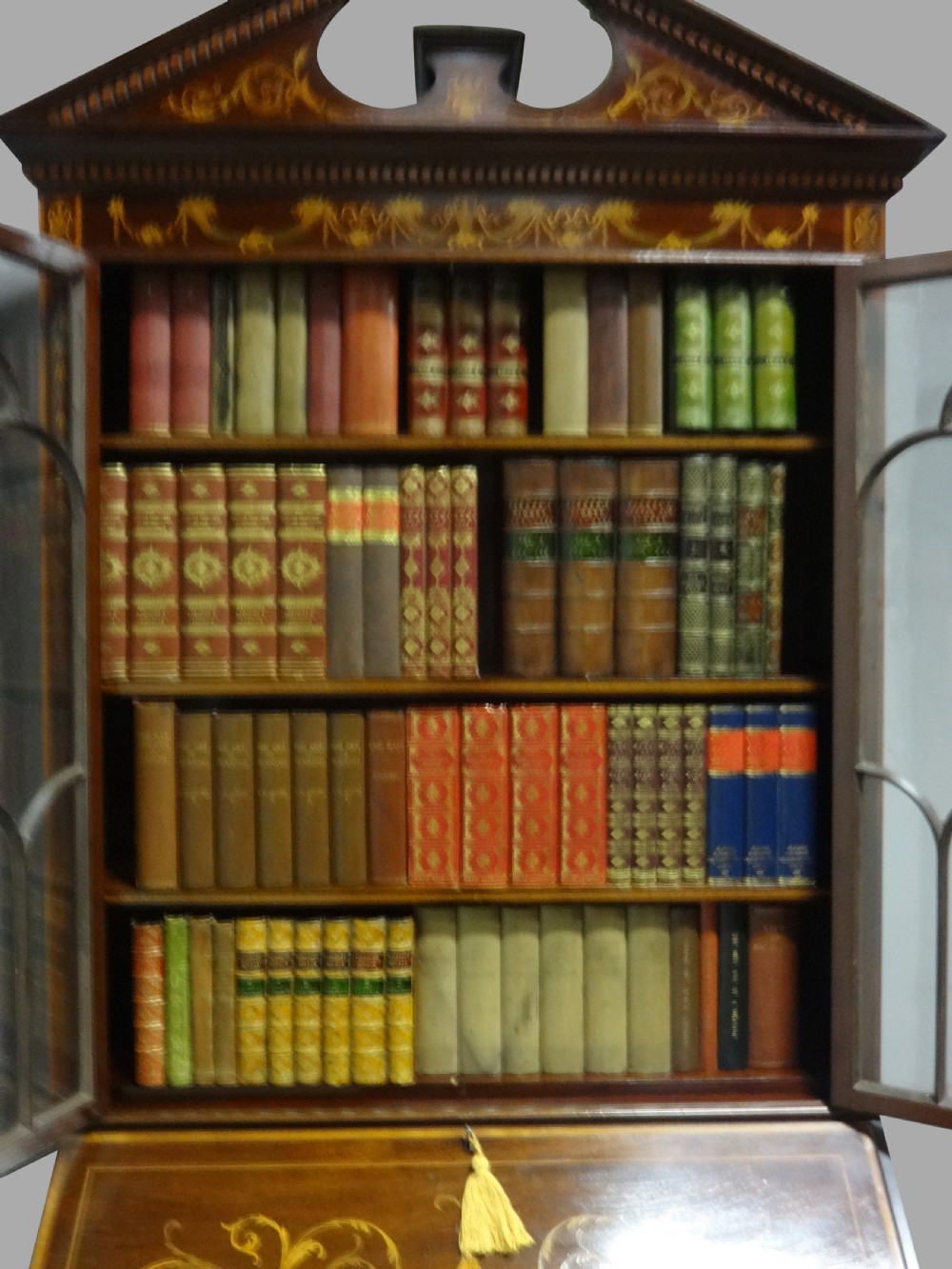 Outstanding Inlaid Mahogany Bureau Bookcase View VI