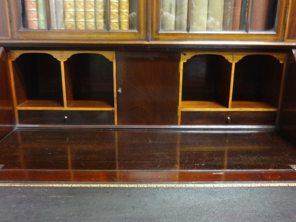 Outstanding Inlaid Mahogany Bureau Bookcase View VIII
