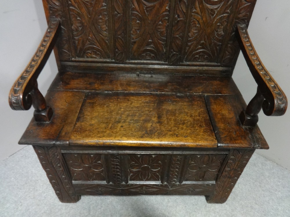 C17th Oak Monks Bench of Small Proportions View II