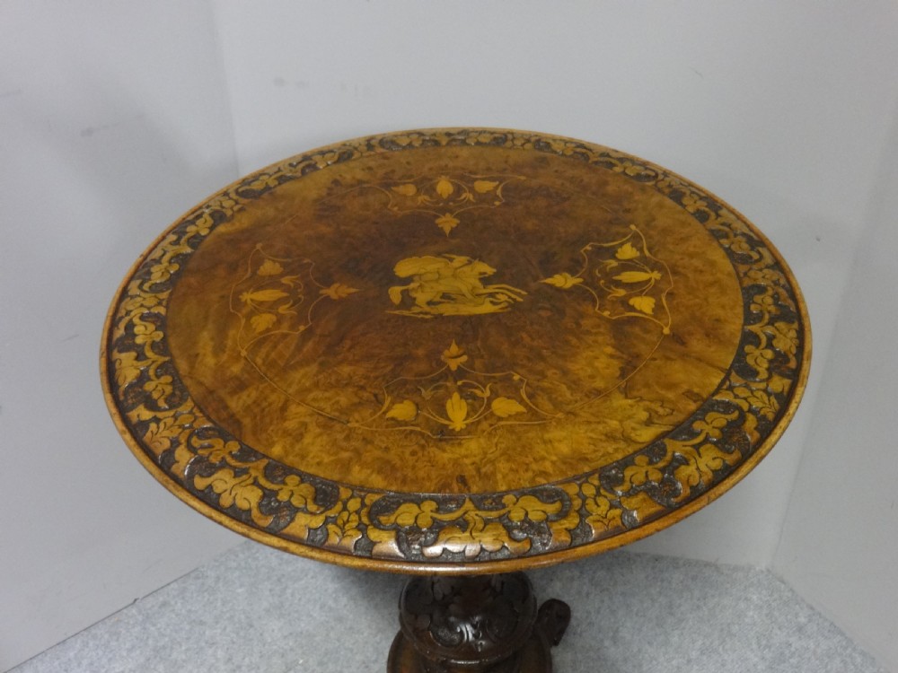 Burr Walnut Inlaid Pedestal Table View III