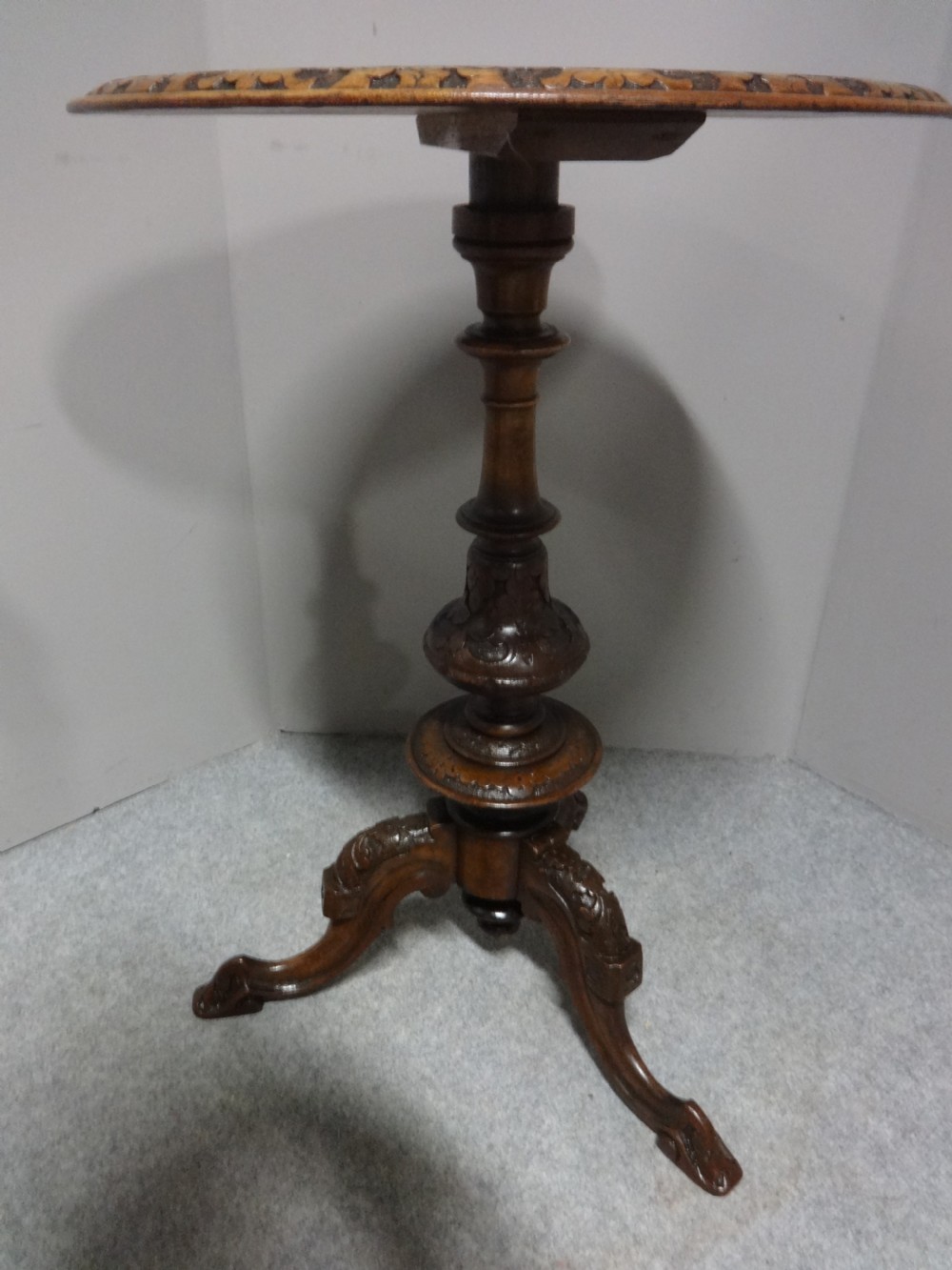 Burr Walnut Inlaid Pedestal Table View IV