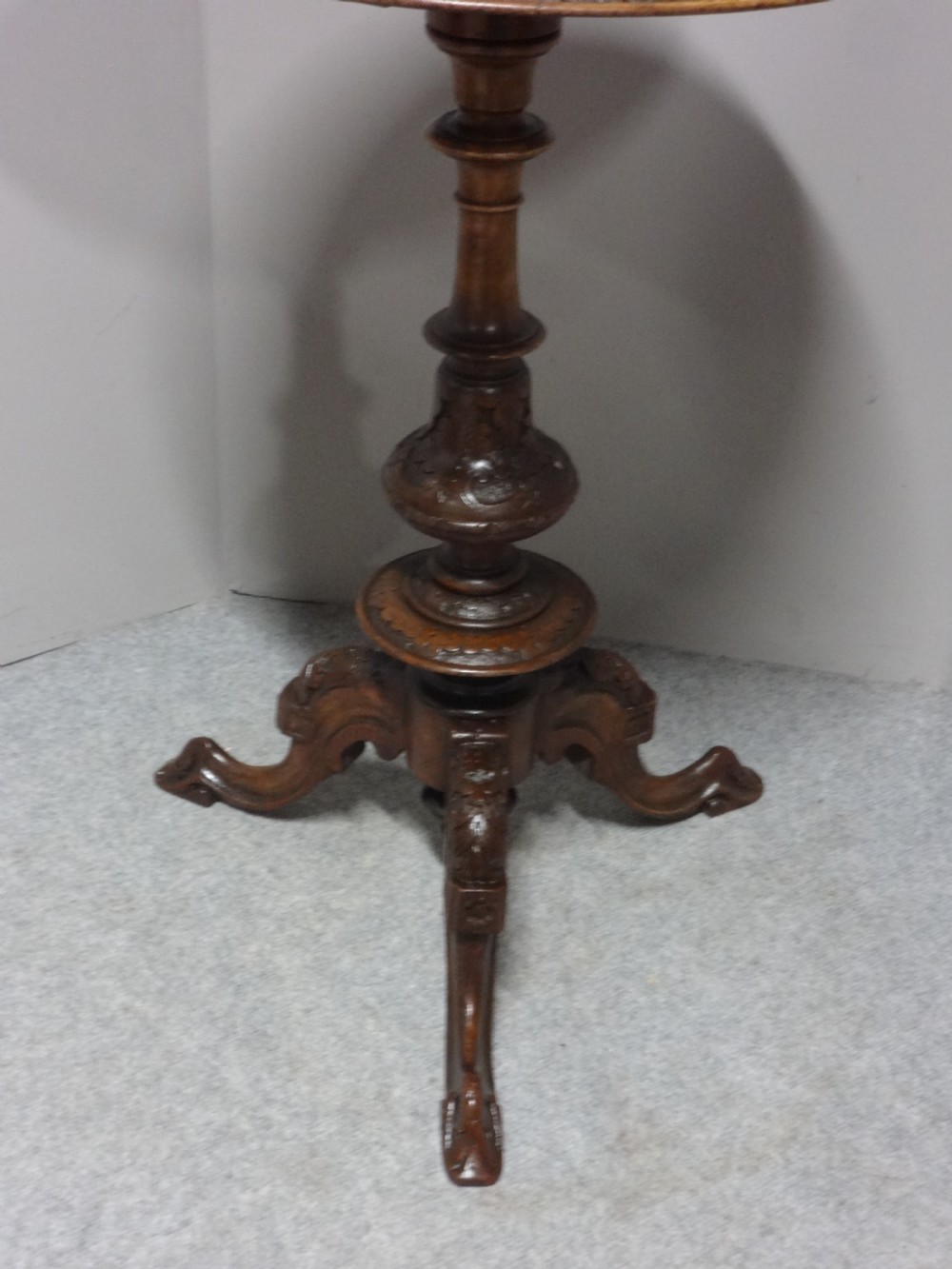 Burr Walnut Inlaid Pedestal Table View VII