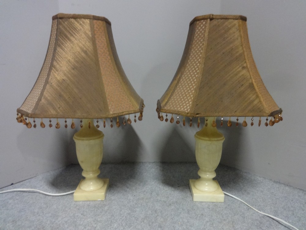 Good Pair French Marble Table Lamps View IV