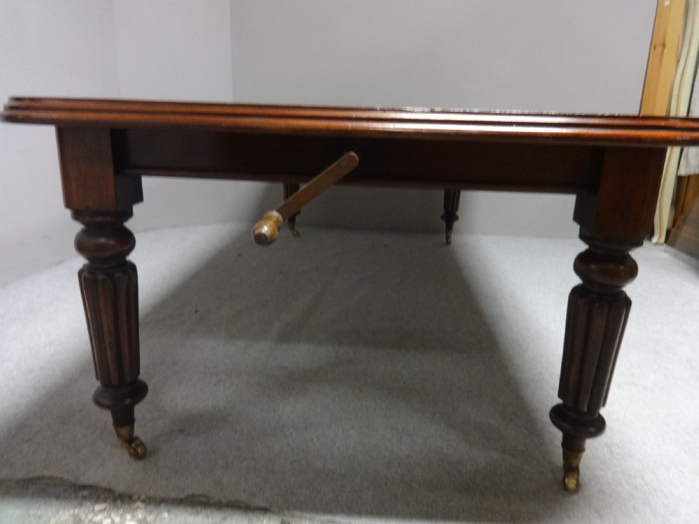 Two Leaf Victorian Mahogany Wind Out Dining Table View IX