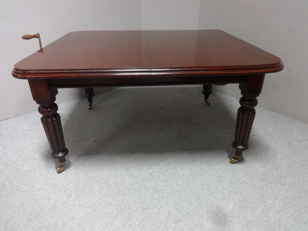 Two Leaf Victorian Mahogany Wind Out Dining Table View XII