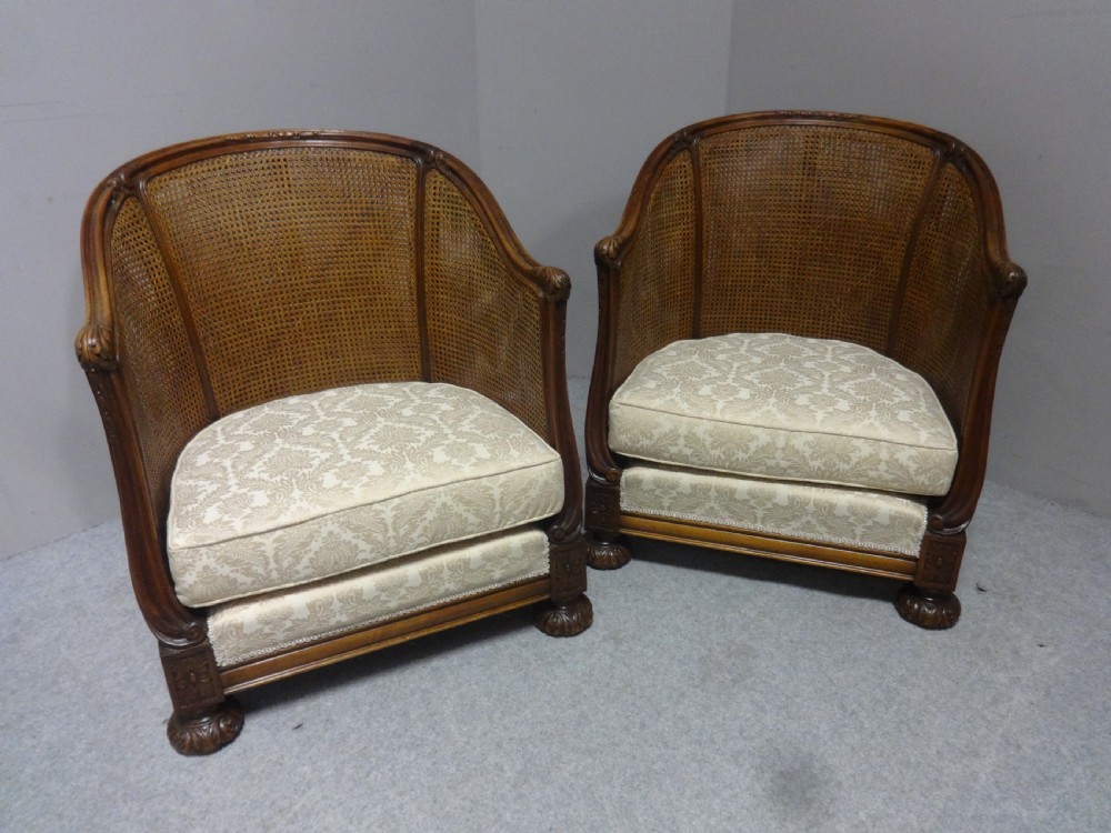 Outstanding Pair Bergere Easy Chairs View III