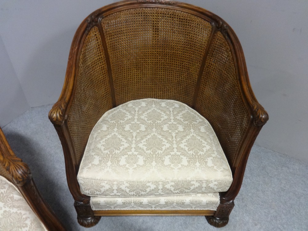 Outstanding Pair Bergere Easy Chairs View IV