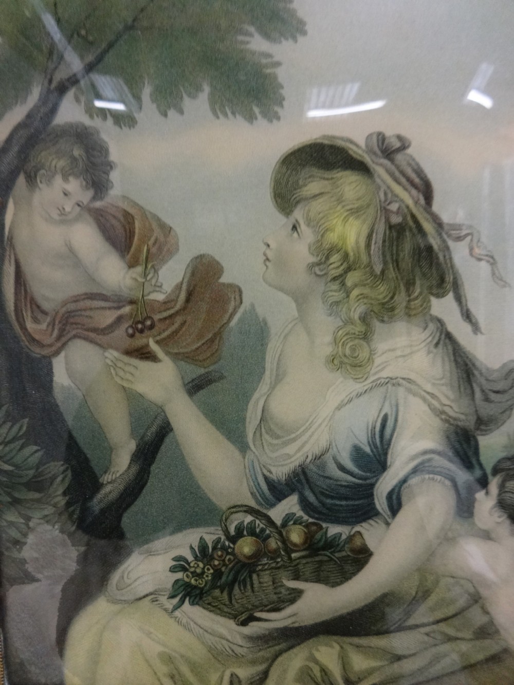 Good Coloured Etching with Bowed Glass View II
