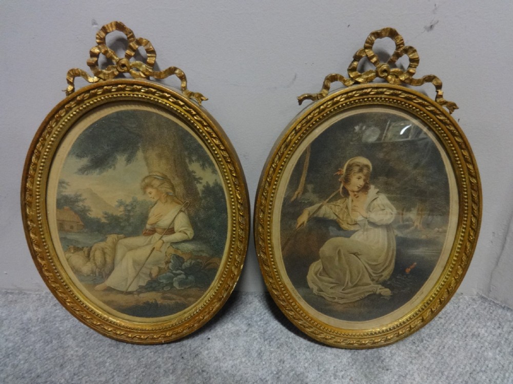 Excellent Pair Regency Coloured Etchings
