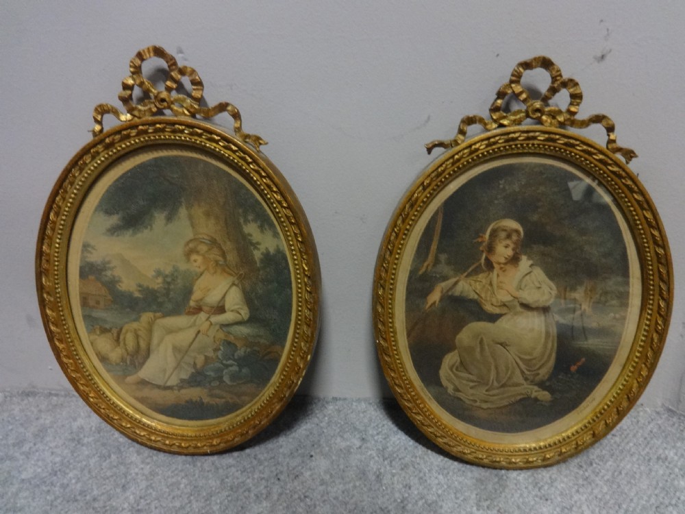 Excellent Pair Regency Coloured Etchings View VI