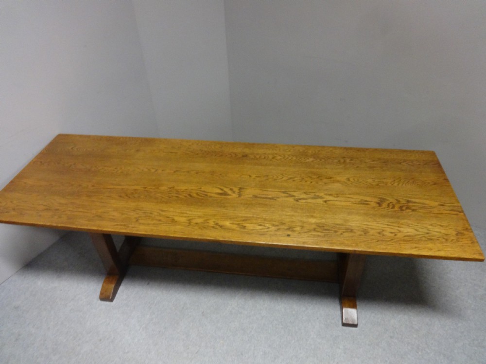 Large 14 Seater Oak Farmhouse Refrectory Dining Table, Abbotts Bromley Schhol View IV