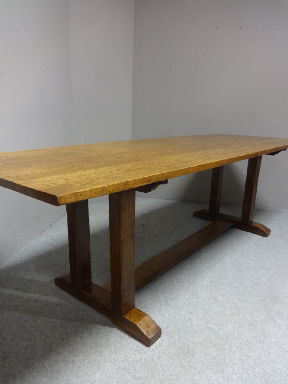 Large 14 Seater Oak Farmhouse Refrectory Dining Table, Abbotts Bromley Schhol View VII