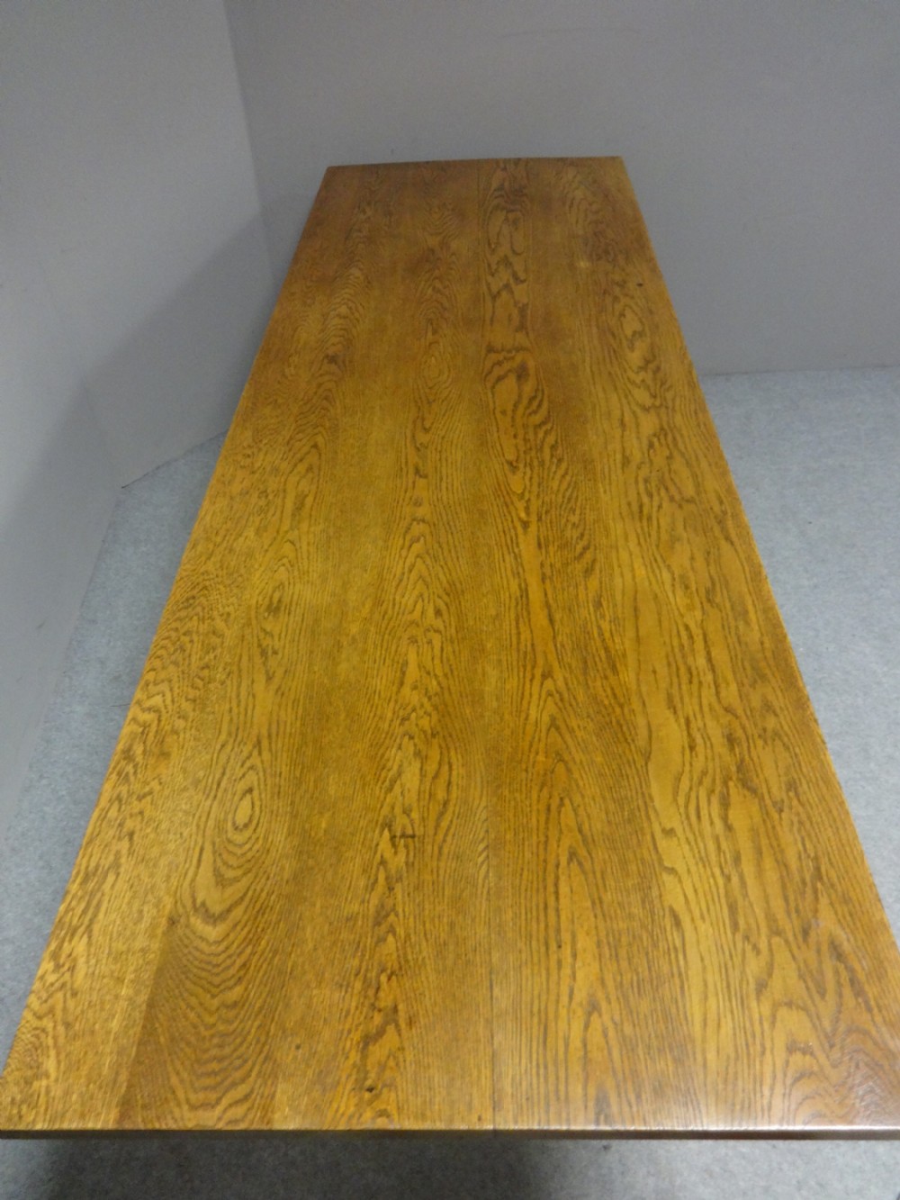 Large 14 Seater Oak Farmhouse Refrectory Dining Table, Abbotts Bromley Schhol View IX