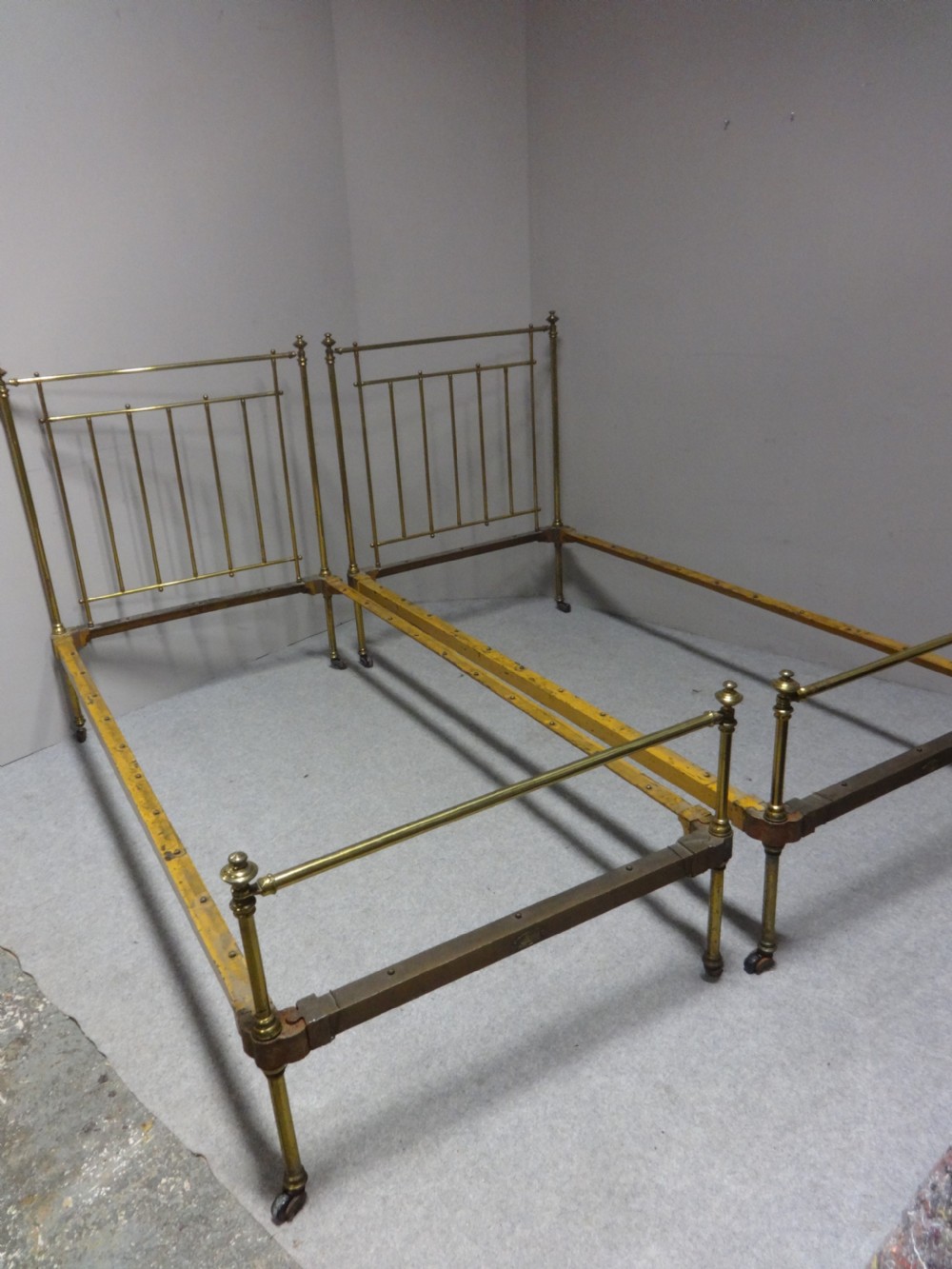 Super Pair Single Brass Beds by Heals View II