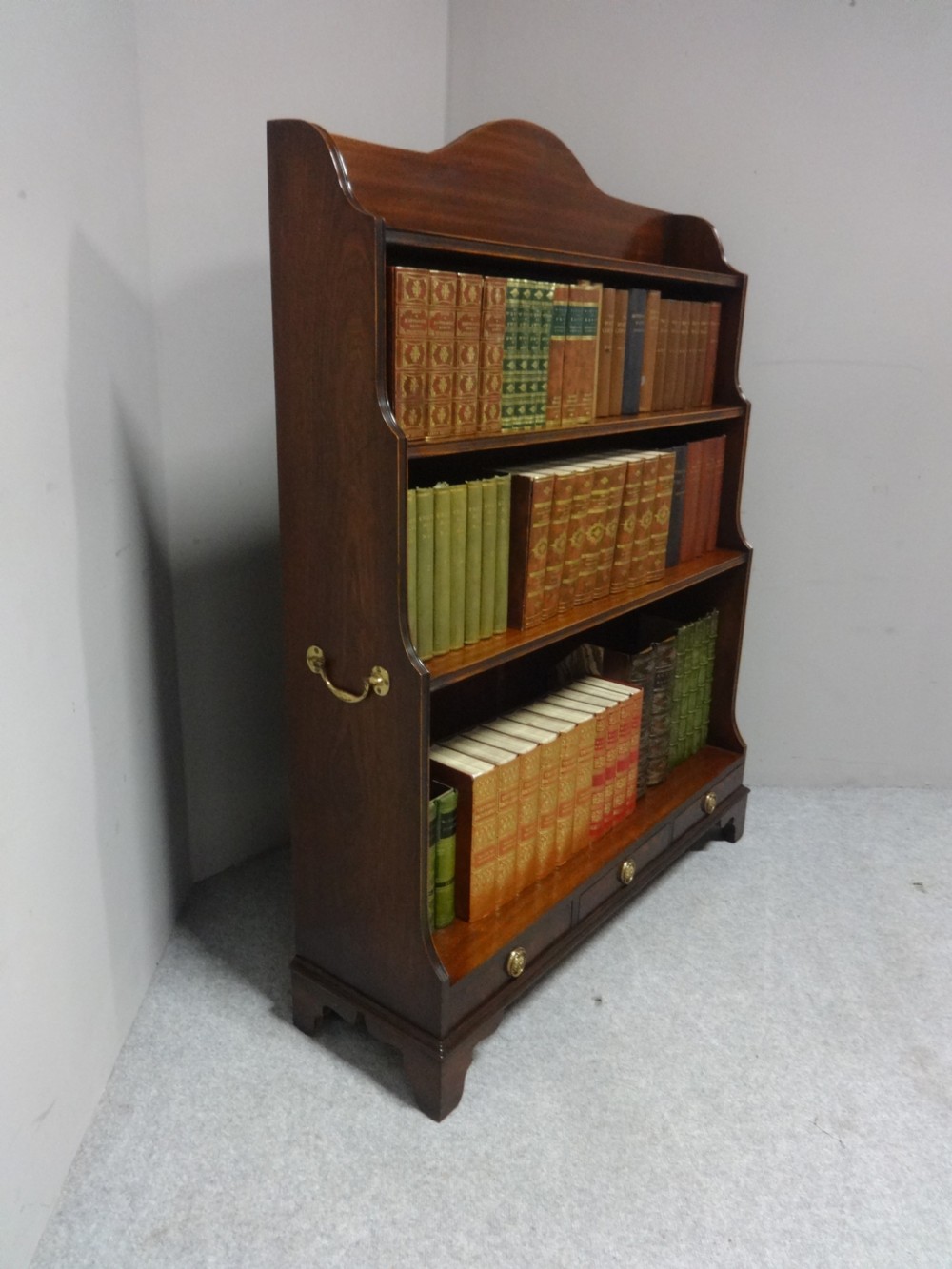 Good Mahogany Waterfall Open Bookcase View II
