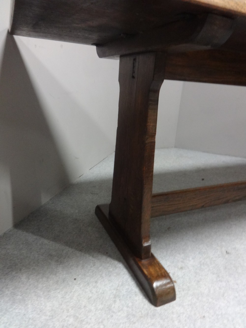 Superb Long 14 Seater Oak Farmhouse Refrectory Dining Table, Abbotts Bromley School View IV