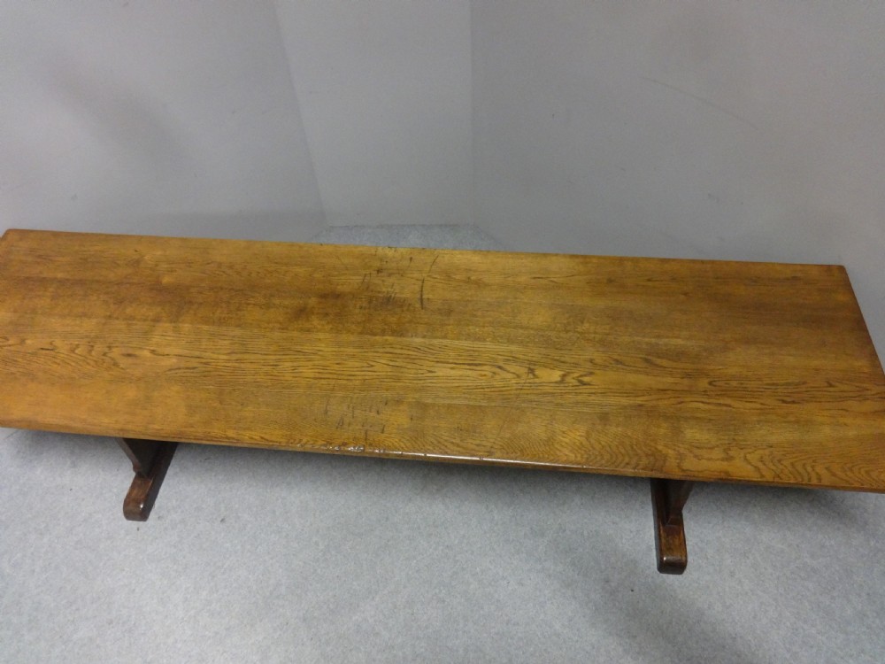 Superb Long 14 Seater Oak Farmhouse Refrectory Dining Table, Abbotts Bromley School View VI