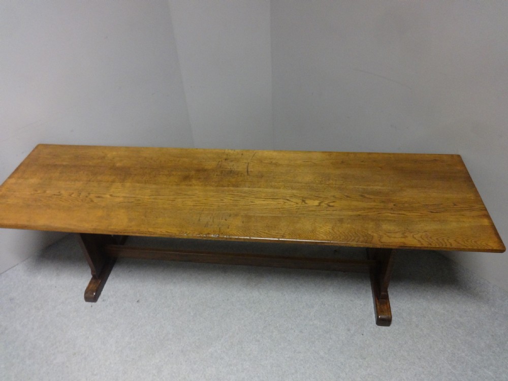 Superb Long 14 Seater Oak Farmhouse Refrectory Dining Table, Abbotts Bromley School View VII
