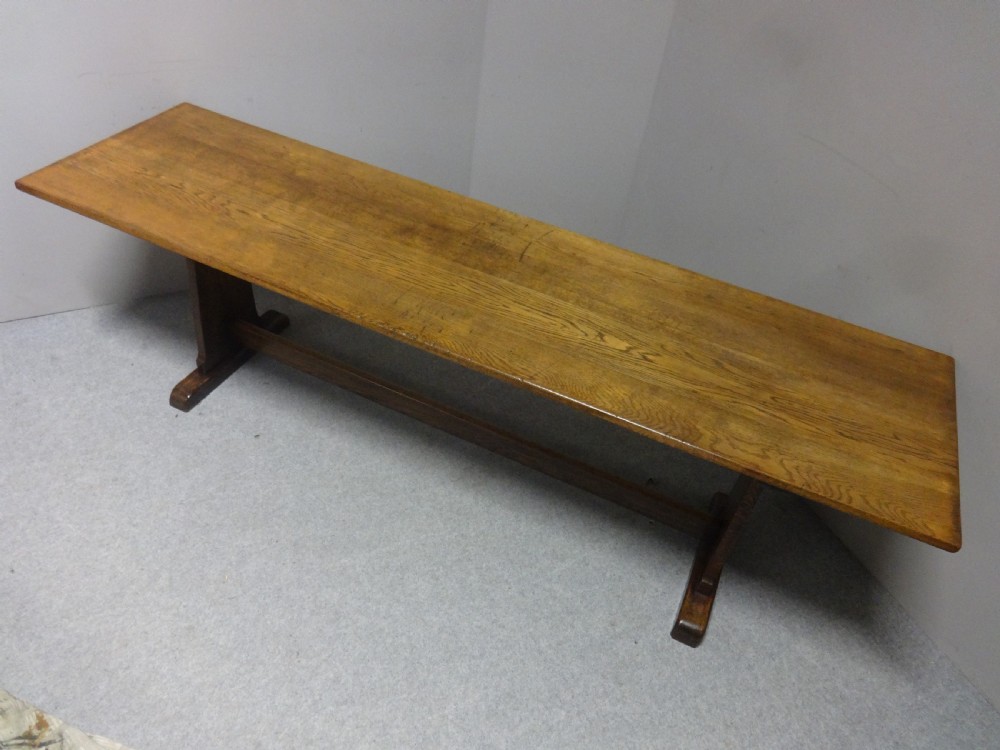 Superb Long 14 Seater Oak Farmhouse Refrectory Dining Table, Abbotts Bromley School View VIII