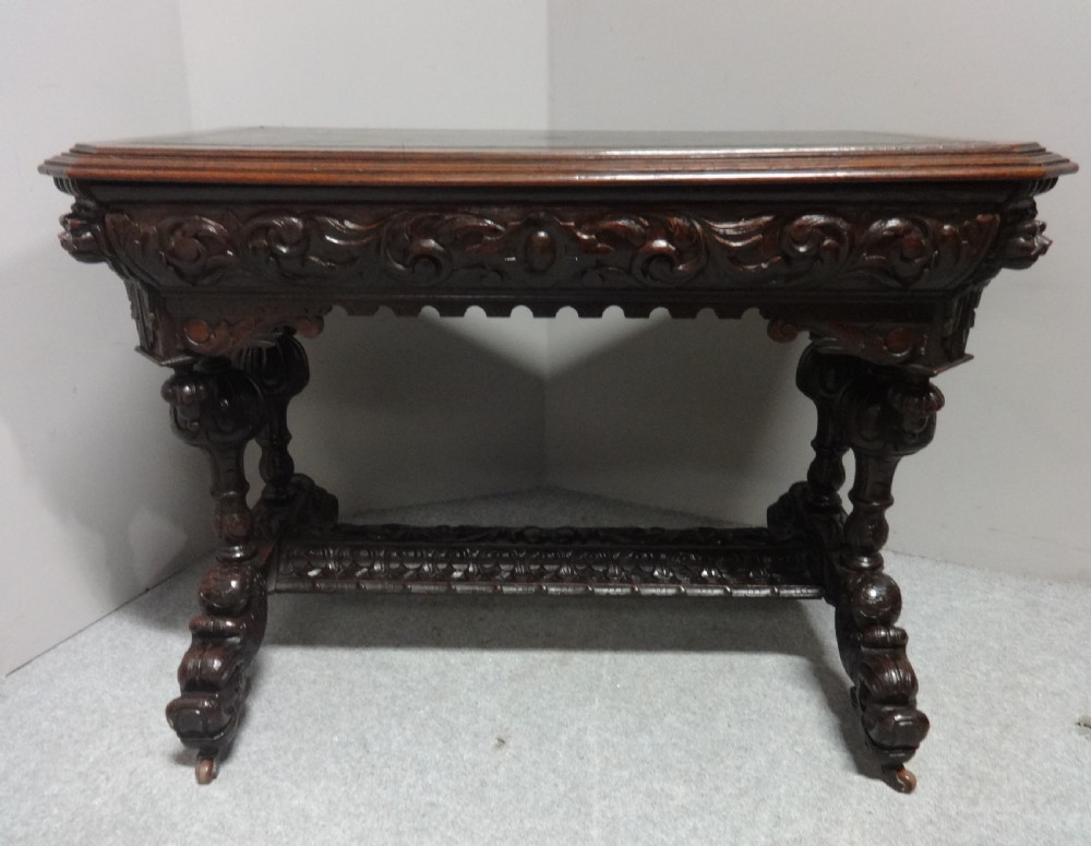 Carved Oak Desk View II