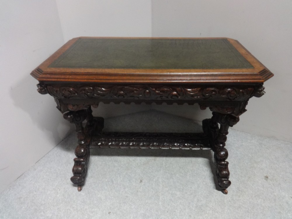 Carved Oak Desk View III
