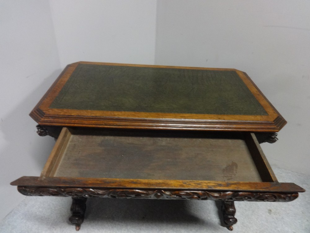 Carved Oak Desk View V