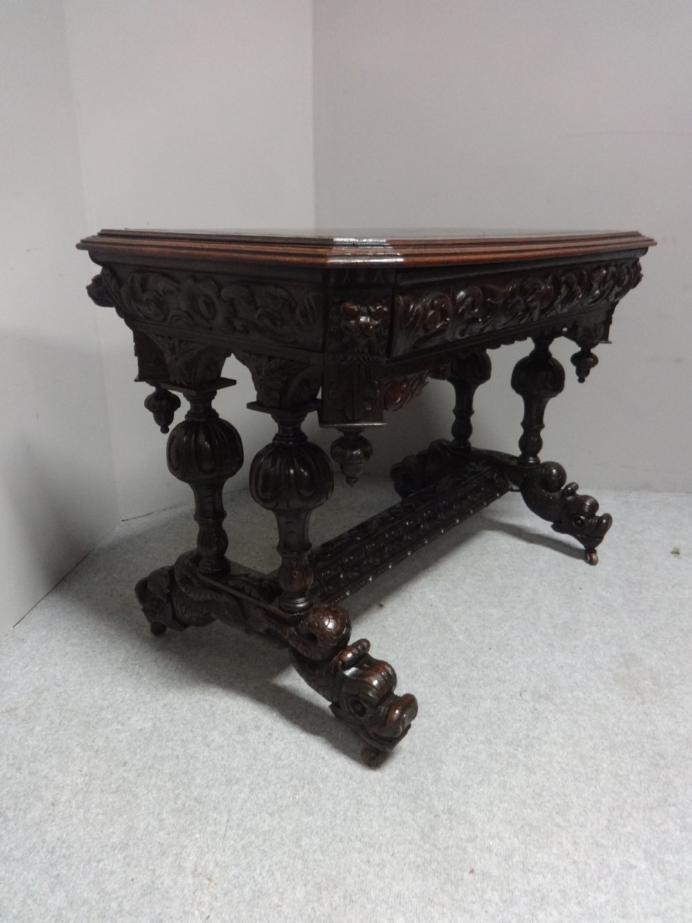Carved Oak Desk View VI