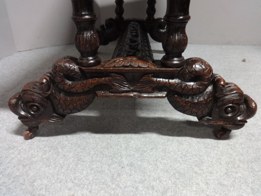 Carved Oak Desk View IX