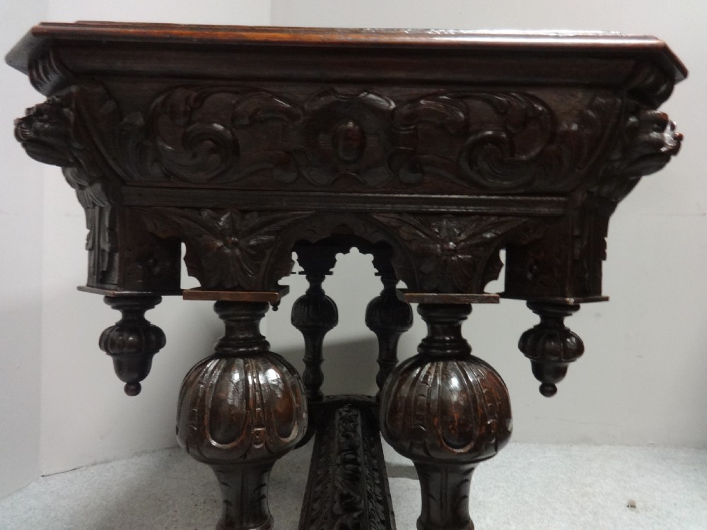 Carved Oak Desk View X