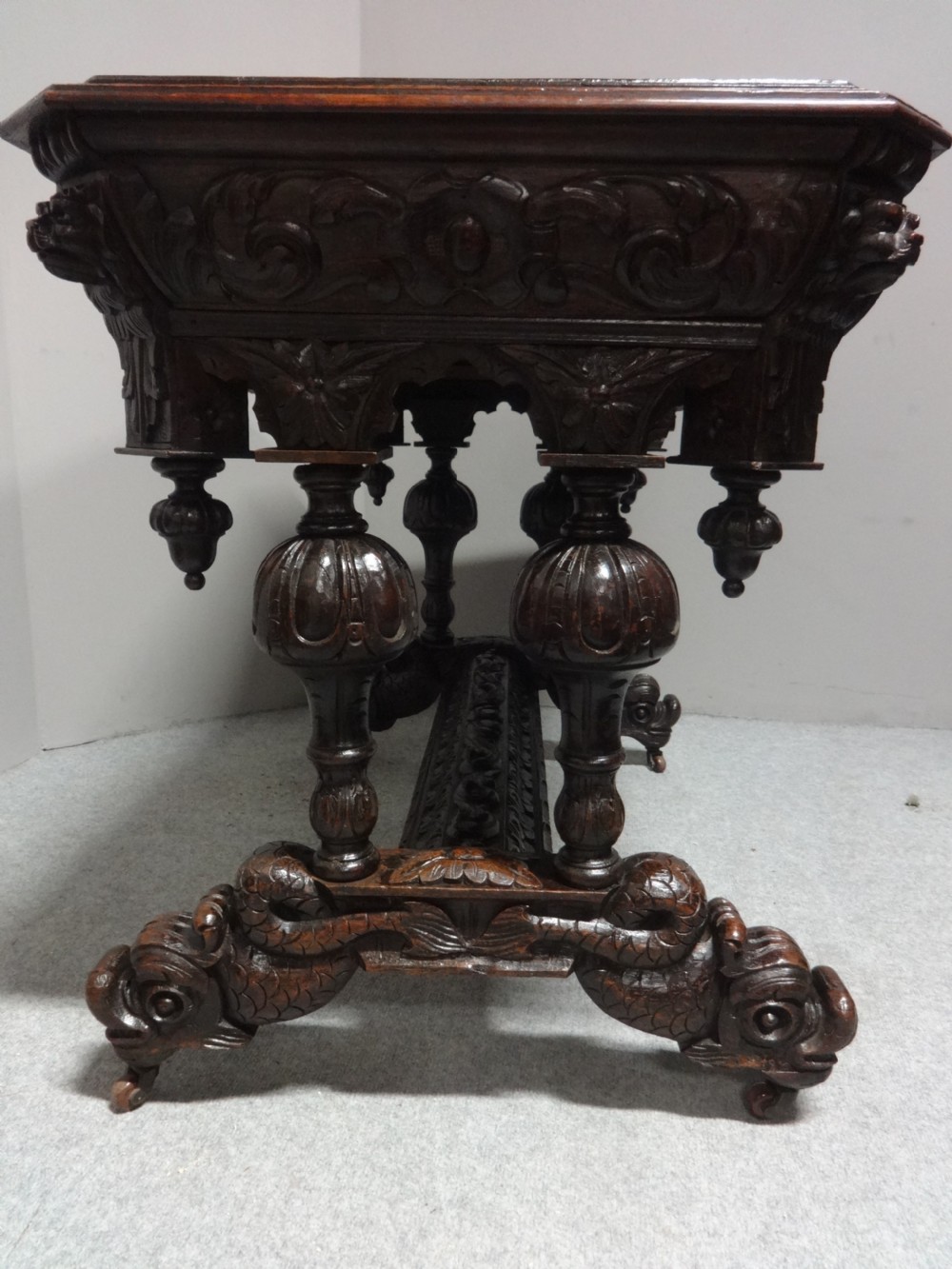 Carved Oak Desk View XI