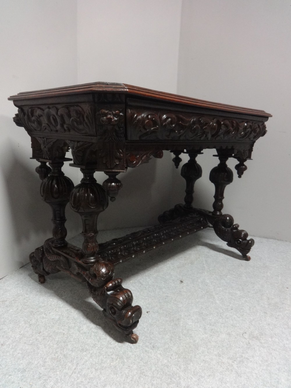 Carved Oak Desk View XIII
