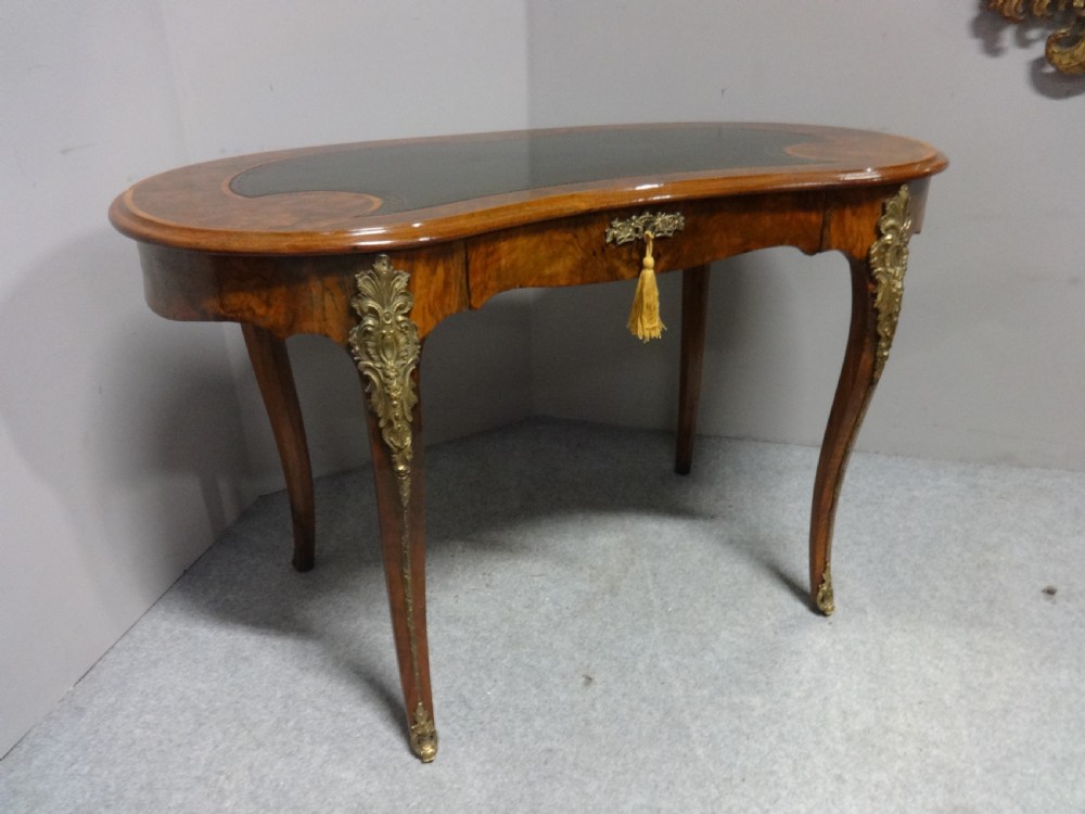 Superb Burr Walnut Kidney Desk
