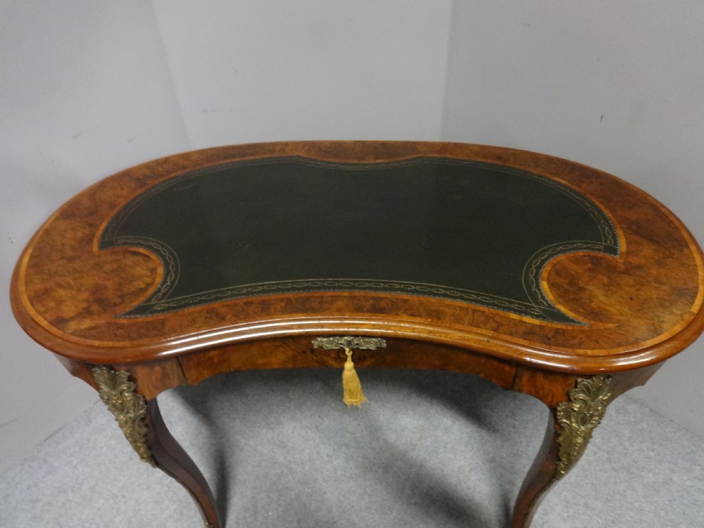 Superb Burr Walnut Kidney Desk View III