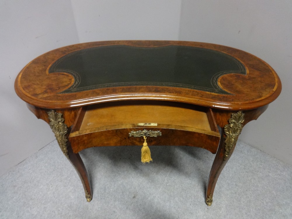 Superb Burr Walnut Kidney Desk View IV