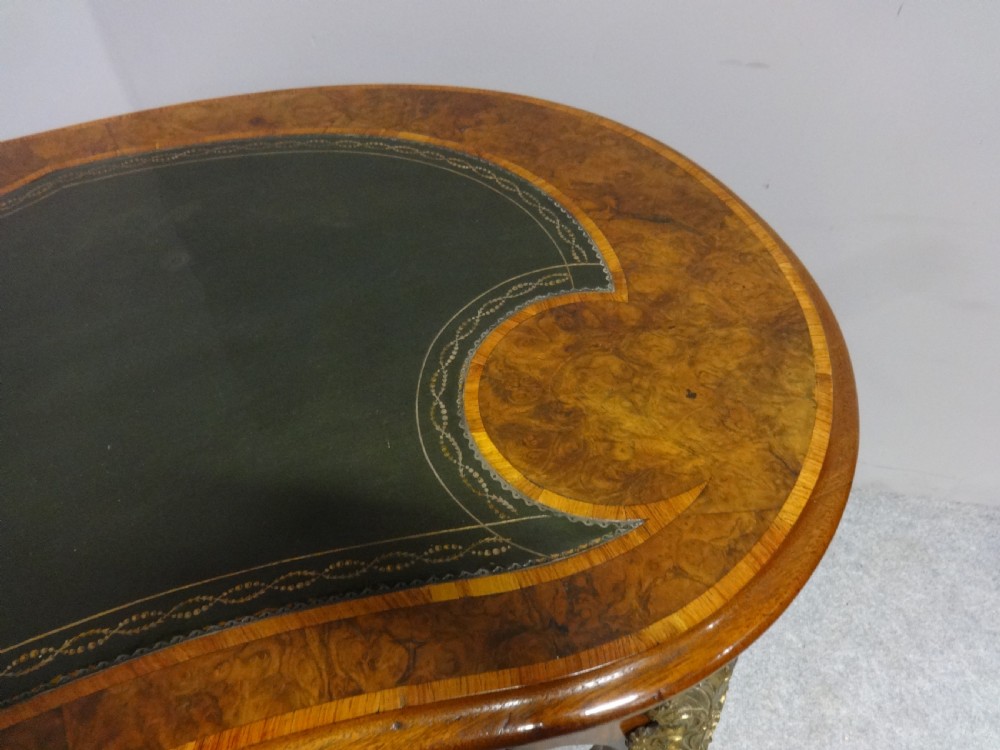Superb Burr Walnut Kidney Desk View V