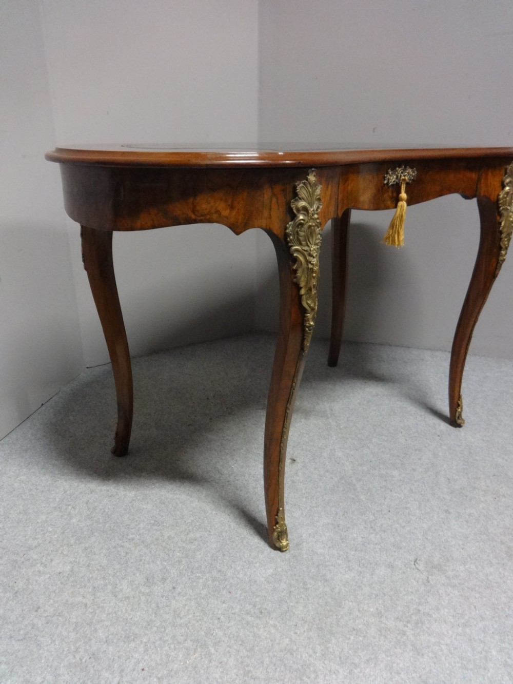 Superb Burr Walnut Kidney Desk View VI