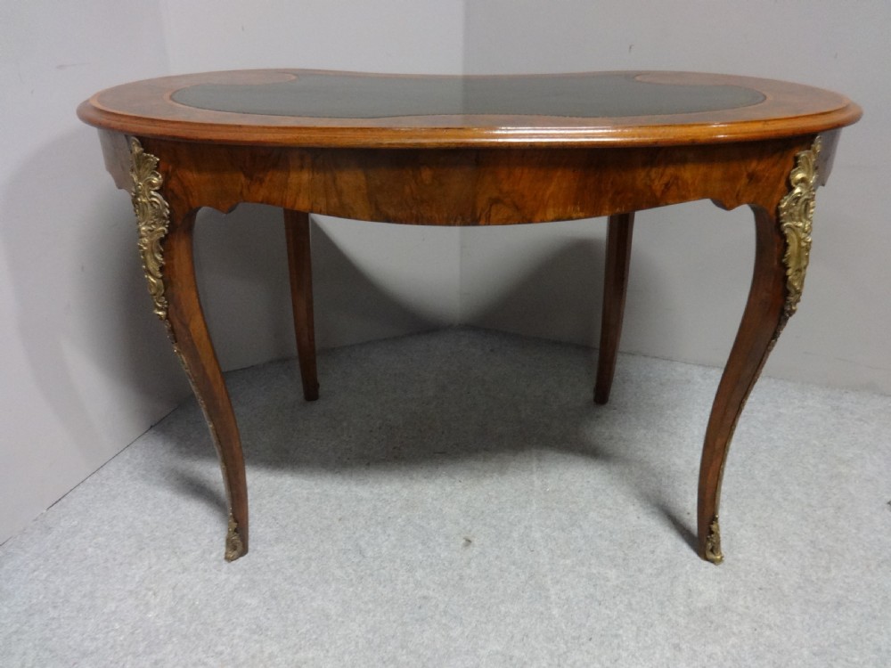 Superb Burr Walnut Kidney Desk View VIII