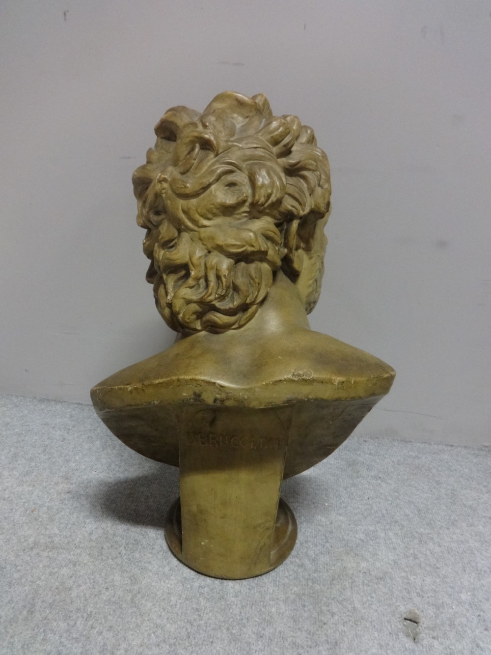 Large French Signed Plaster Bust View IV
