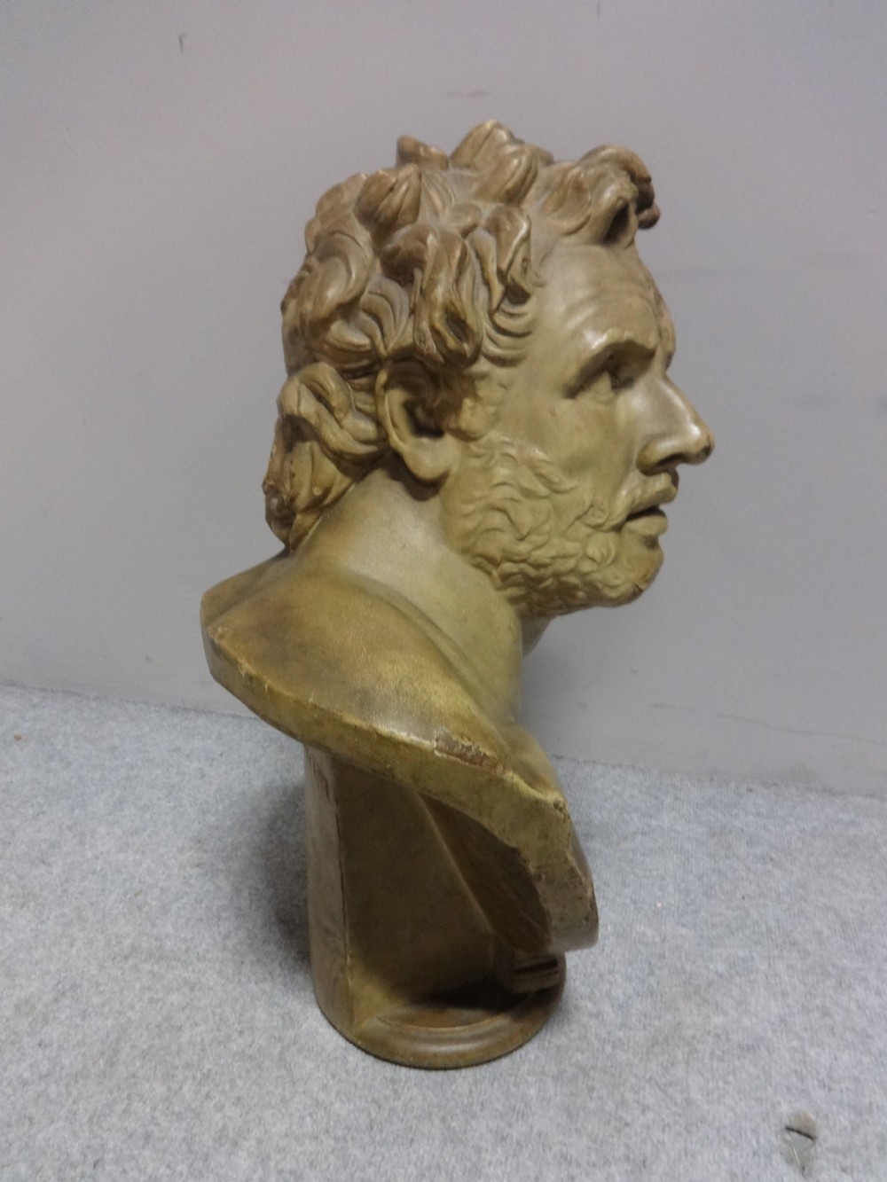 Large French Signed Plaster Bust View VI