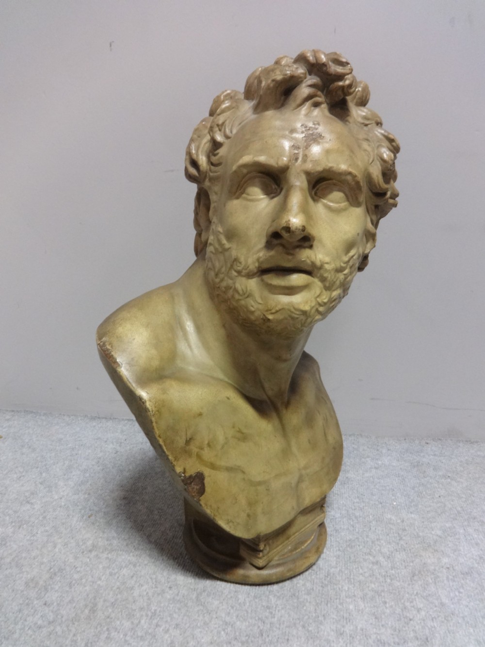 Large French Signed Plaster Bust View VII