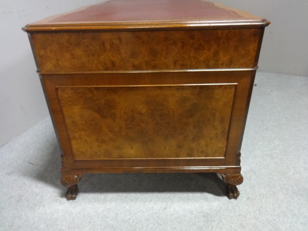 Outstanding Burr Walnut Serpentine Desk View III