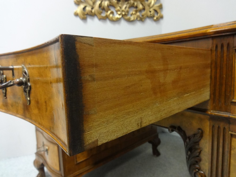 Outstanding Burr Walnut Serpentine Desk View X