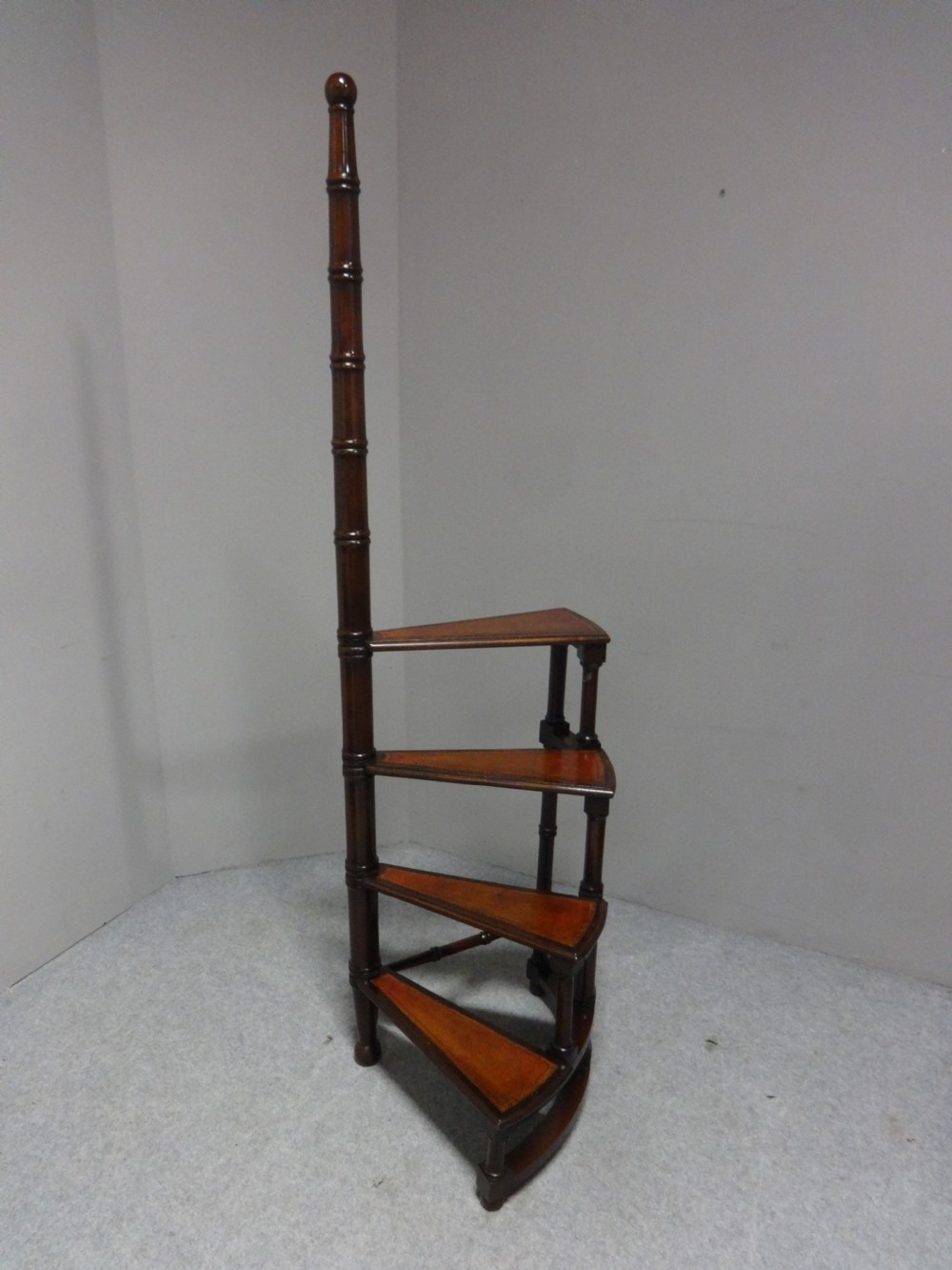 Good  Set Mahogany Library Steps View II