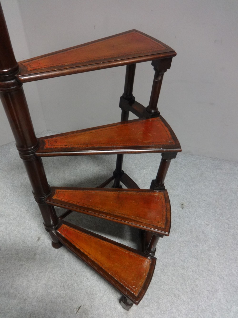 Good  Set Mahogany Library Steps View III