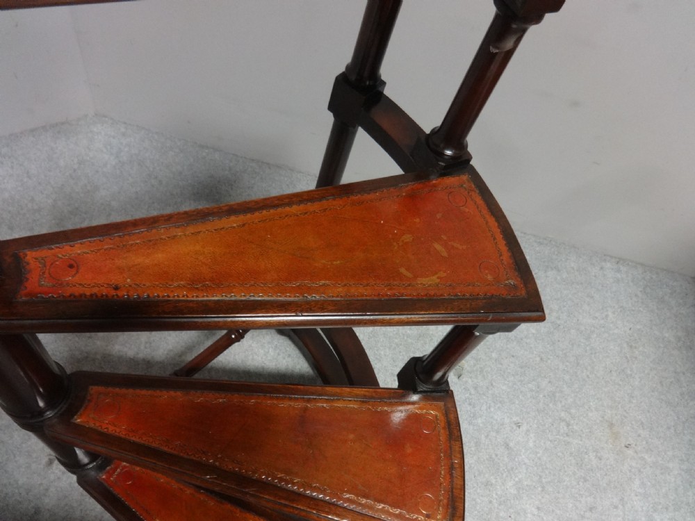 Good  Set Mahogany Library Steps View IV