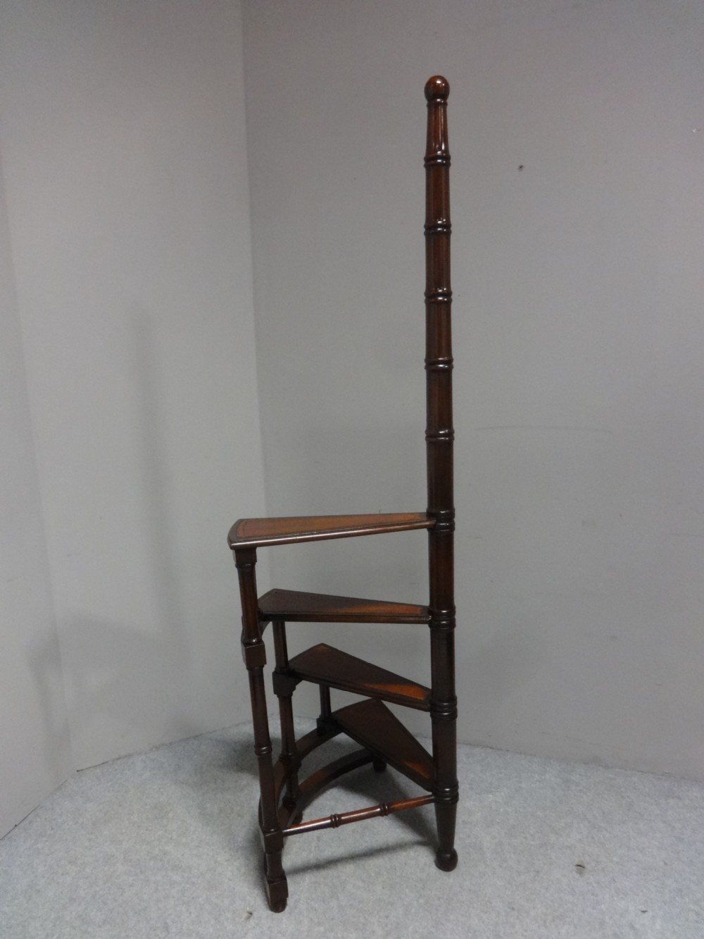 Good  Set Mahogany Library Steps View V