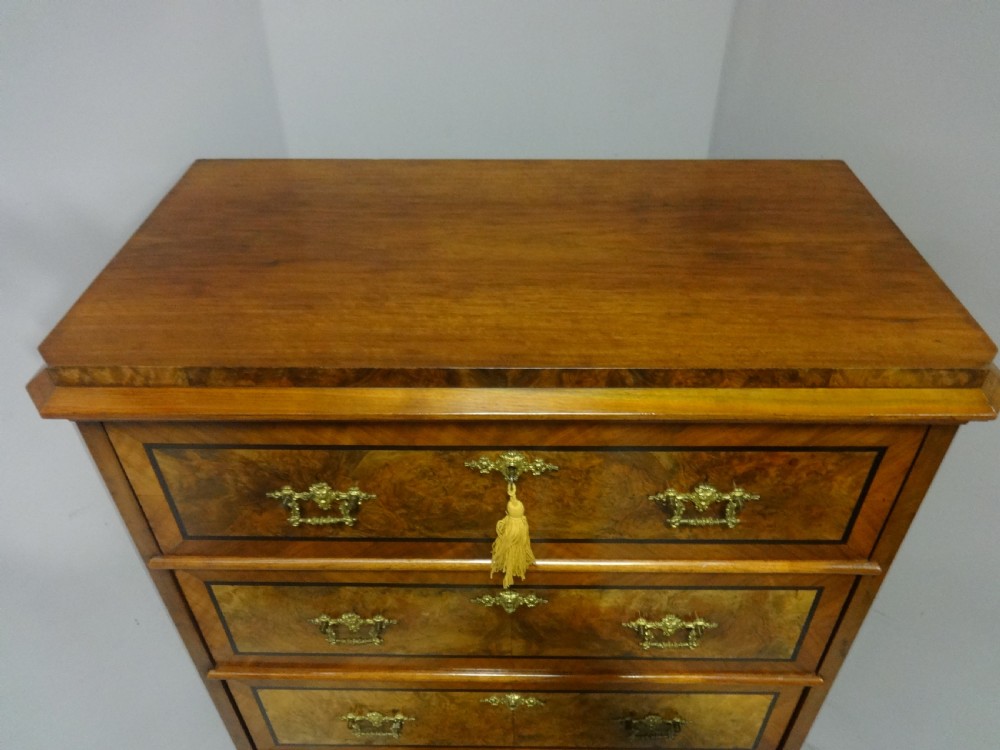 Superb Burr Walnut Tall Chest of Drawers View VII