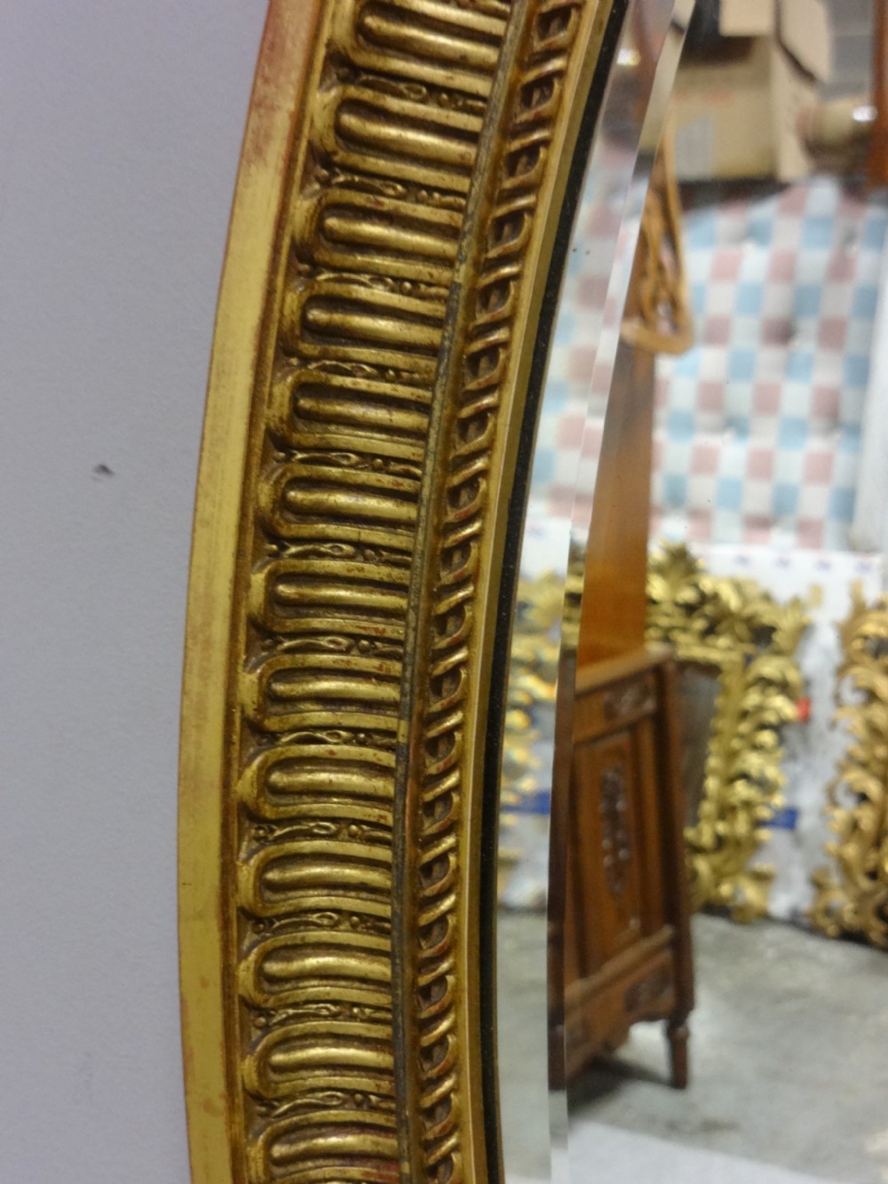 Outstanding Early English Victorian Oval Mirror View IV