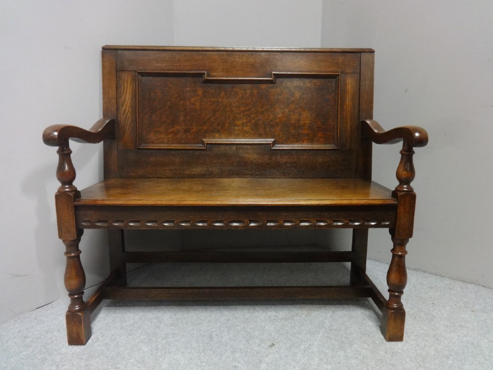 Very Good Quality Two Seater Oak Settle